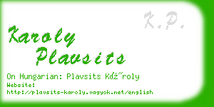 karoly plavsits business card